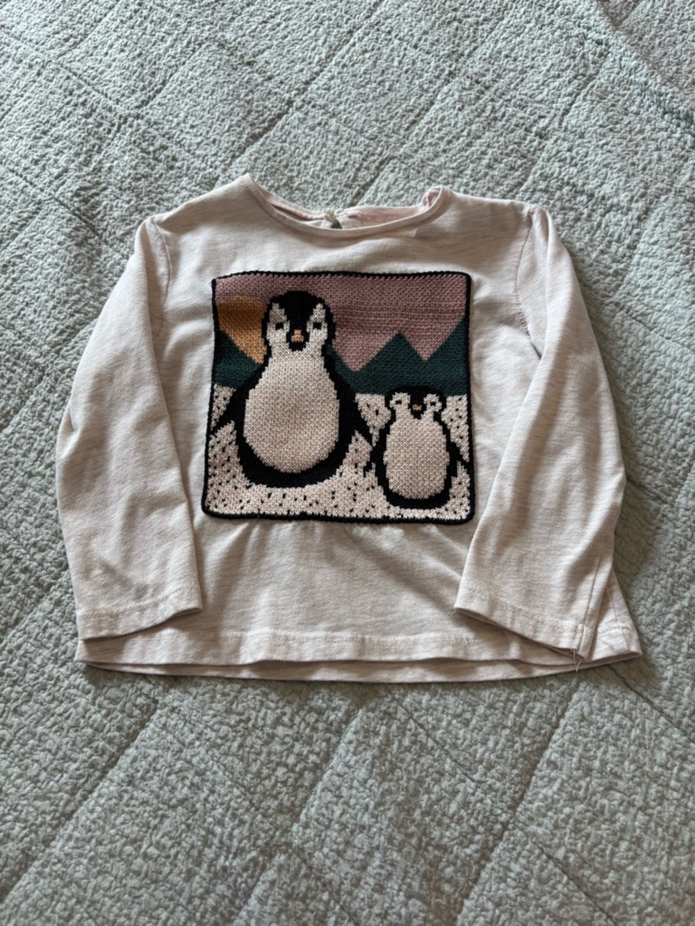 zara penguin knit longsleeve tee
